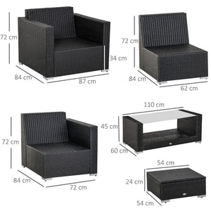 7 pc Rattan Sofa Set W/ Cushions-Grey/Beige TapClickBuy
