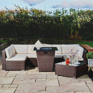 7 Pcs Rattan Outdoor Garden Furniture Large Sofa & Table Patio Set TapClickBuy