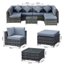 Load image into Gallery viewer, 7-Seater Outdoor Garden Rattan Furniture Set w/ Coffee Table TapClickBuy