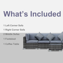 Load image into Gallery viewer, 7-Seater Outdoor Garden Rattan Furniture Set w/ Coffee Table TapClickBuy