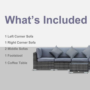 7-Seater Outdoor Garden Rattan Furniture Set w/ Coffee Table TapClickBuy