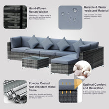 Load image into Gallery viewer, 7-Seater Outdoor Garden Rattan Furniture Set w/ Coffee Table TapClickBuy