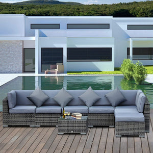 8 Pcs Rattan Sofa Set W/Cushions TapClickBuy