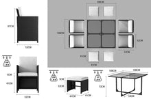 Load image into Gallery viewer, 9Pc Rattan Dining Set TapClickBuy