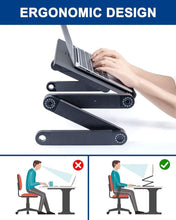 Load image into Gallery viewer, Adjustable Height Laptop Desk Laptop Stand for Bed Portable Lap Desk Foldable Table Workstation Notebook RiserErgonomic Computer Tray Reading Holder Bed Tray Standing Desk TapClickBuy