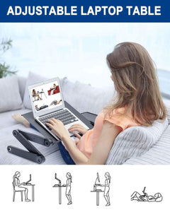 Adjustable Height Laptop Stand for You Desk, Bed, Portable, Foldable Table Workstation, Riser Ergonomic Laptop Stand TapClickBuy