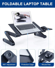 Load image into Gallery viewer, Adjustable Height Laptop Stand for You Desk, Bed, Portable, Foldable Table Workstation, Riser Ergonomic Laptop Stand TapClickBuy