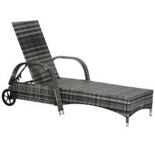Load image into Gallery viewer, Adjustable Rattan Sun Lounger Outdoor Recliner w/ Cushion Garden Pool TapClickBuy
