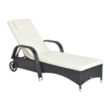 Load image into Gallery viewer, Adjustable Rattan Sun Lounger Outdoor Recliner w/ Cushion Garden Pool TapClickBuy