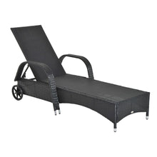 Load image into Gallery viewer, Adjustable Rattan Sun Lounger Outdoor Recliner w/ Cushion Garden Pool TapClickBuy