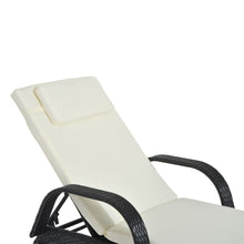 Load image into Gallery viewer, Adjustable Rattan Sun Lounger Outdoor Recliner w/ Cushion Garden Pool TapClickBuy