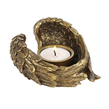 Load image into Gallery viewer, Antique Gold Angel Wing Tealight Candle Holder TapClickBuy