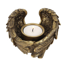 Load image into Gallery viewer, Antique Gold Angel Wing Tealight Candle Holder TapClickBuy