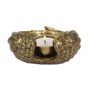 Antique Gold Angel Wing Tealight Candle Holder TapClickBuy