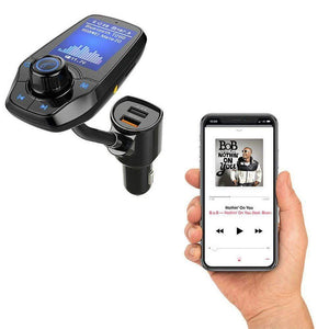 Aquarius Wireless Multifunctional Bluetooth Car FM Transmitter with Dual USB Port TapClickBuy