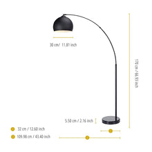 Load image into Gallery viewer, Arquer Arc Curved LED Floor Lamp &amp; Shade, Modern Lighting, Black TapClickBuy