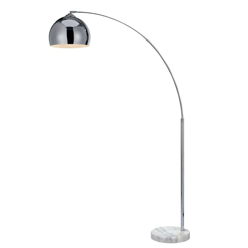 Arquer Arc Curved LED Floor Lamp & Shade, Modern Lighting, Chrome TapClickBuy