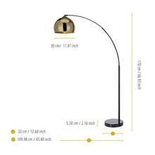 Load image into Gallery viewer, Arquer LED Standard Arc Curved Floor Lamp, Modern Lighting, Gold TapClickBuy