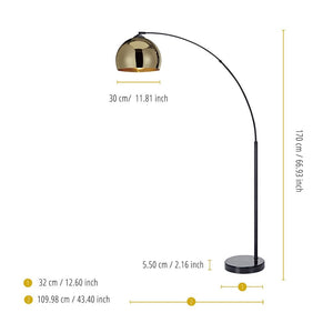 Arquer LED Standard Arc Curved Floor Lamp, Modern Lighting, Gold TapClickBuy