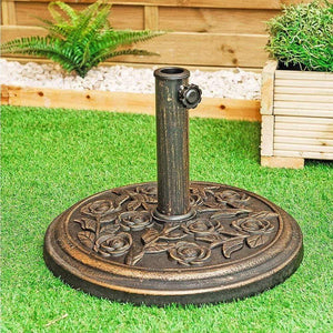 Aspect Heavy Duty 9kg Garden Parasol Base Umbrella Stand Round Floral TapClickBuy