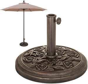 Aspect Heavy Duty 9kg Garden Parasol Base Umbrella Stand Round Floral TapClickBuy