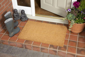 Astley Plain Rectangle Doormat Natural Non-Slip PVC Backing Waterproof TapClickBuy