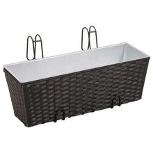 Load image into Gallery viewer, Balcony Trapezoid Rattan Planter Set 50 cm 2 pcs Black TapClickBuy