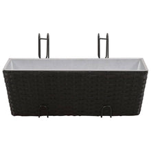 Load image into Gallery viewer, Balcony Trapezoid Rattan Planter Set 50 cm 2 pcs Black TapClickBuy