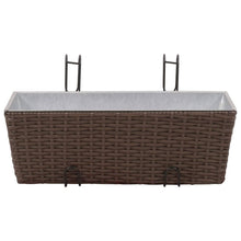 Load image into Gallery viewer, Balcony Trapezoid Rattan Planter Set 50 cm 2 pcs Brown TapClickBuy