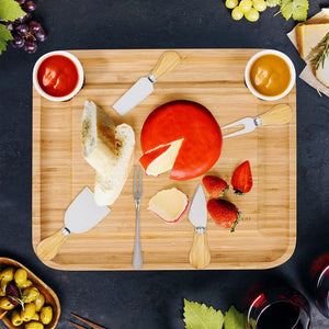 Bamboo Cheese Board Platter Set Wooden Charcuterie Serving Platter Tray TapClickBuy