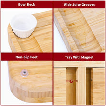 Load image into Gallery viewer, Bamboo Cheese Board Platter Set Wooden Charcuterie Serving Platter Tray TapClickBuy