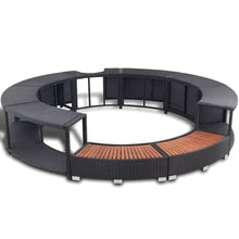 Load image into Gallery viewer, Black Poly Rattan Spa Surround TapClickBuy