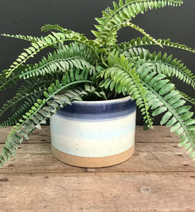 Blue Striped Ceramic Planter TapClickBuy