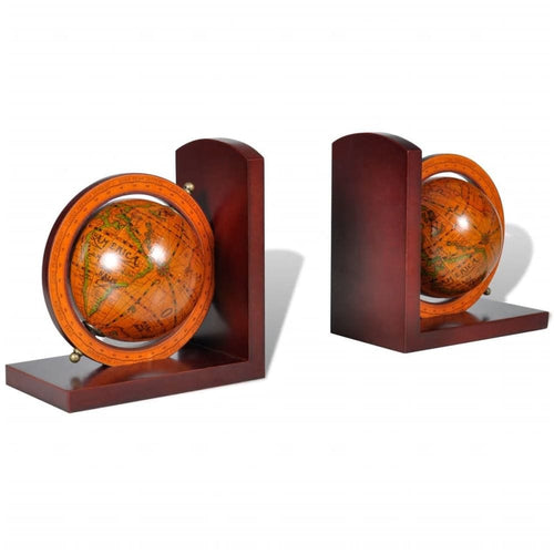 Bookstand World Map Globe Bookend Classic A Pair TapClickBuy