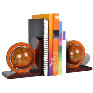Bookstand World Map Globe Bookend Classic A Pair TapClickBuy