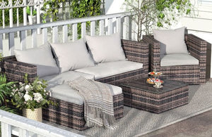 Brown Modular Corner Rattan Sofa TapClickBuy
