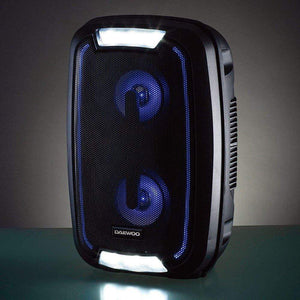 Daewoo LED Bluetooth Party Speaker 20W LED Changing Lights Sound Quality and 33 Feet Range, FM Radio Capabilities Black TapClickBuy