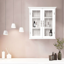 Load image into Gallery viewer, Delaney Bathroom Wooden Wall Cabinet White 7930 With 2 Glass Doors TapClickBuy