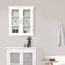 Load image into Gallery viewer, Delaney Bathroom Wooden Wall Cabinet White 7930 With 2 Glass Doors TapClickBuy