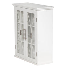 Load image into Gallery viewer, Delaney Bathroom Wooden Wall Cabinet White 7930 With 2 Glass Doors TapClickBuy