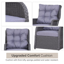 Load image into Gallery viewer, Deluxe 2-Seater Rattan Armchair &amp; Table Set Grey TapClickBuy