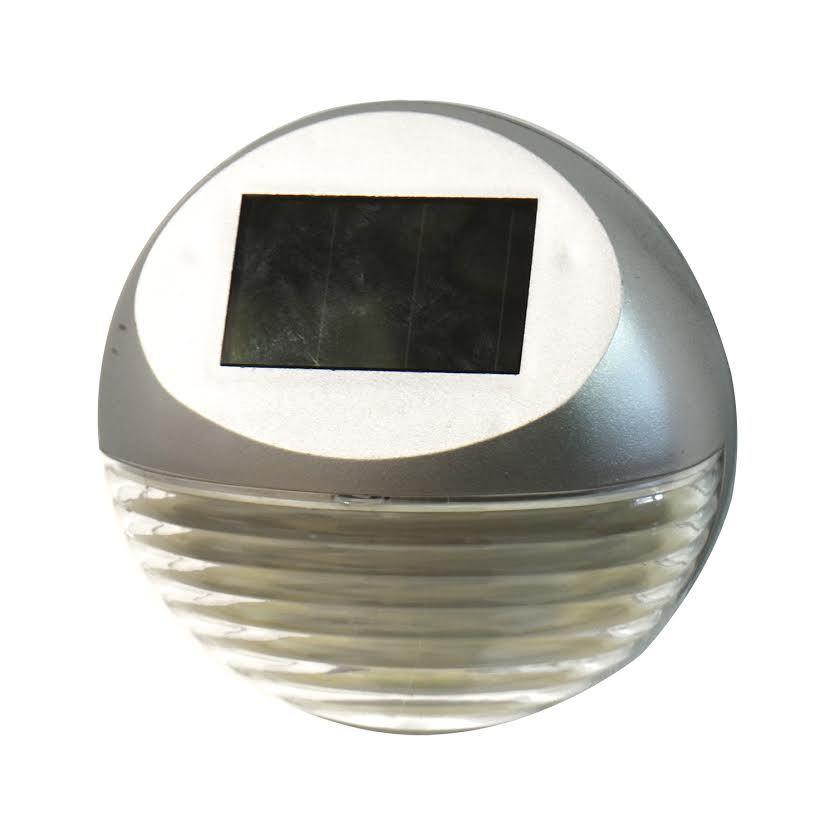 Dual LED Solar Fence Light Silver K-40432 TapClickBuy
