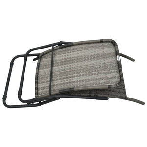 Folding Sun Lounger Poly Rattan Grey TapClickBuy