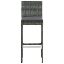 Load image into Gallery viewer, Garden Bar Stools with Cushions 2 pcs Grey Poly Rattan TapClickBuy