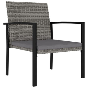 Garden Dining Chairs 4 pcs Poly Rattan Grey TapClickBuy