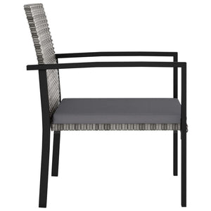 Garden Dining Chairs 4 pcs Poly Rattan Grey TapClickBuy