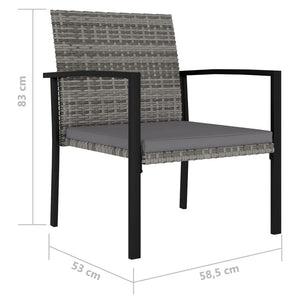 Garden Dining Chairs 4 pcs Poly Rattan Grey TapClickBuy