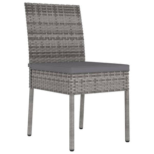 Garden Dining Chairs 4 pcs Poly Rattan Grey TapClickBuy