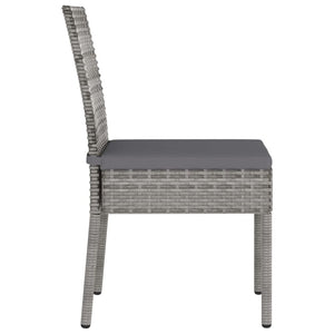 Garden Dining Chairs 4 pcs Poly Rattan Grey TapClickBuy