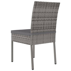 Garden Dining Chairs 4 pcs Poly Rattan Grey TapClickBuy